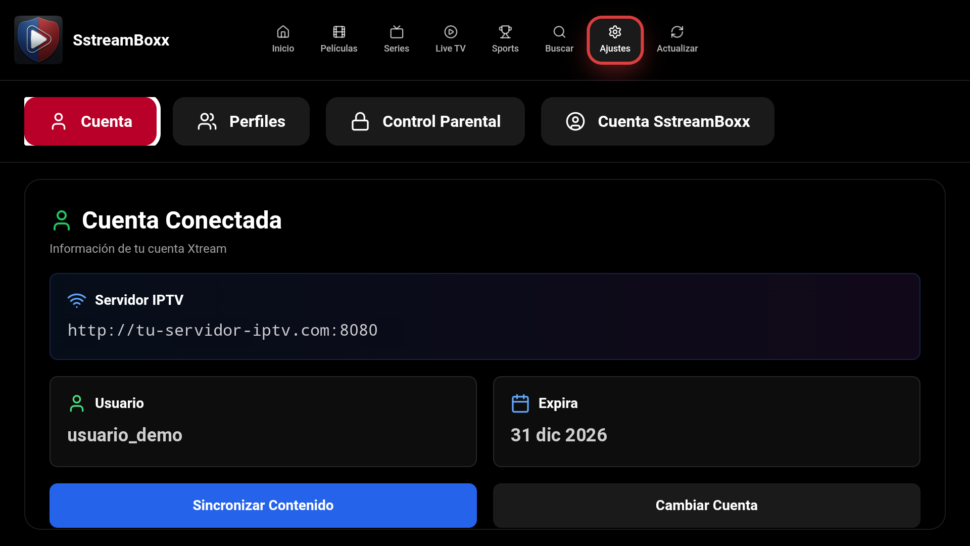SstreamBoxx — Tu Cuenta Siempre a Mano