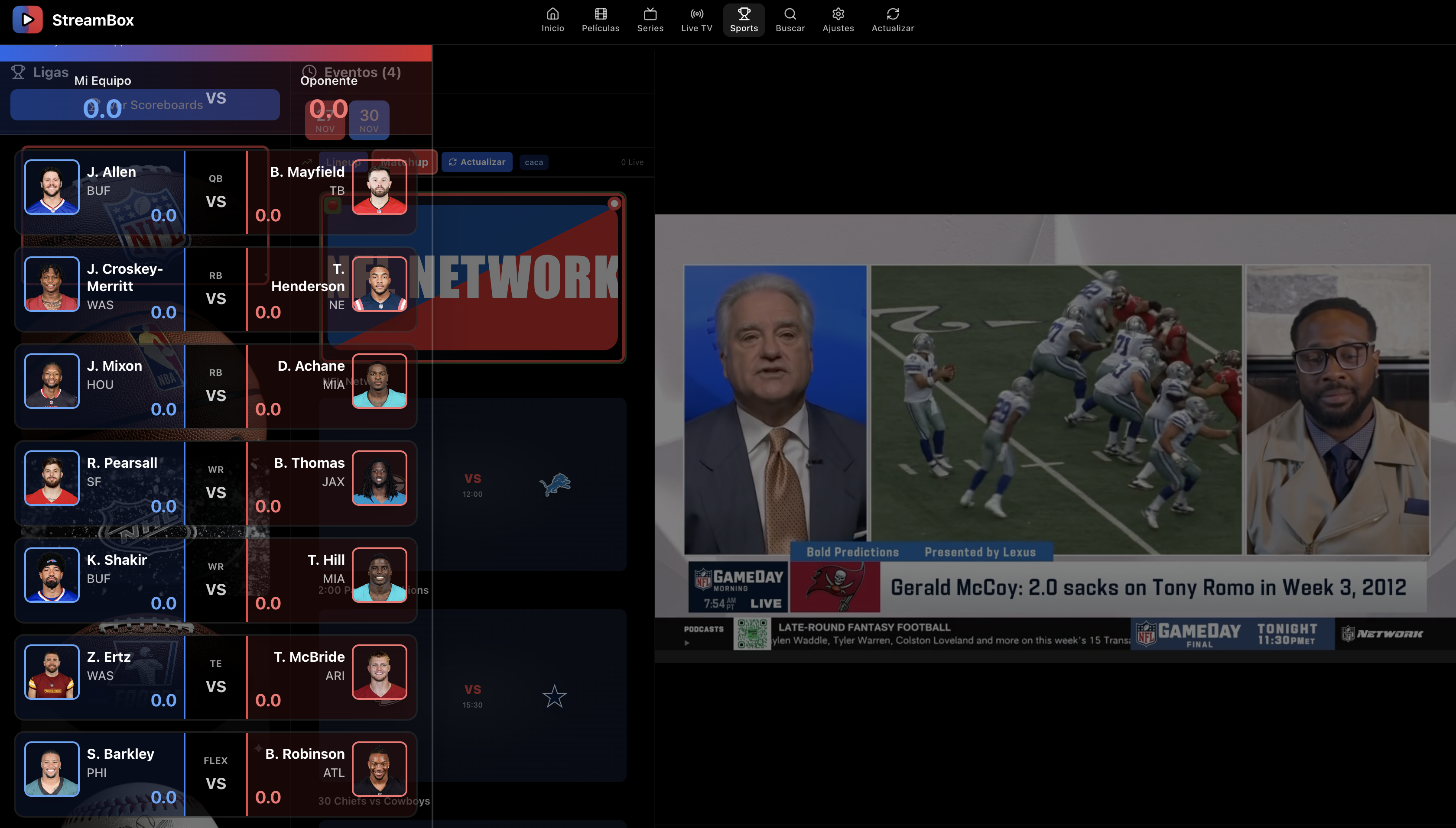 Integración Fantasy Matchup
